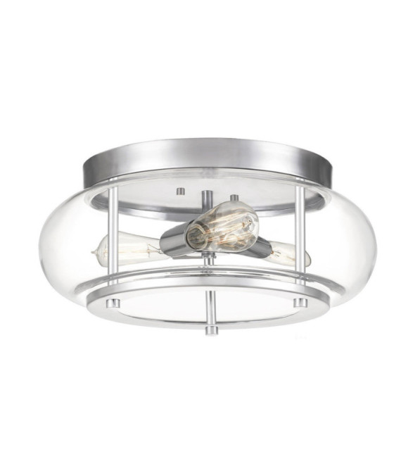 Plafonnier Quoizel Verre transparent,acier Chrome poli