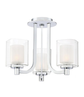 Lámpara de techo Quoizel Acero, opalino, cristal transparente Cromo pulido