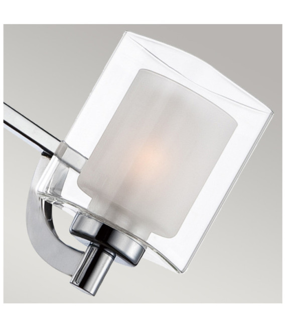 Plafonnier Quoizel Acier,opale,verre transparent Chrome poli