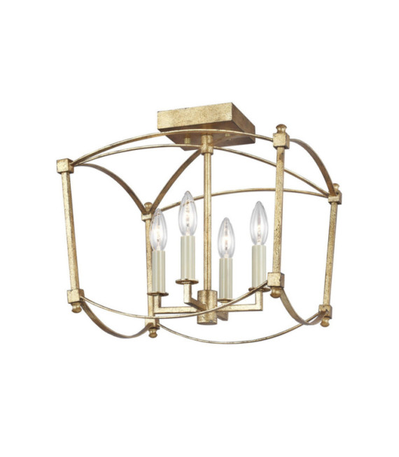 Feiss Ceiling Light Steel Antique Gold