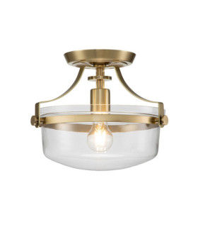 Plafonnier Quoizel Verre transparent,acier Laiton brossé