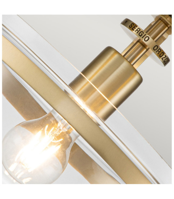 Quoizel Deckenleuchte Transparentes Glas, Stahl Gebürstetes Messing