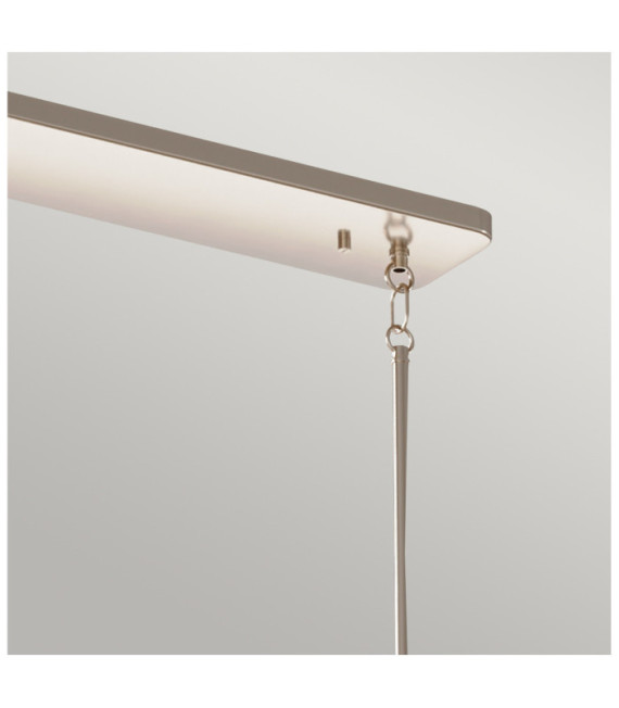 Kichler Pendelleuchte Stahl, transparentes geriffeltes Glas, poliertes Nickel
