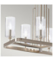 Suspension Kichler Acier,verre cannelé transparent Nickel poli