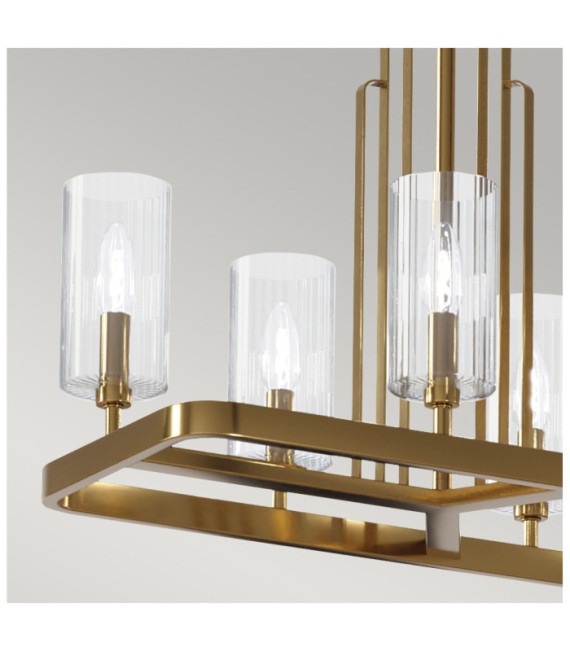 Kichler pendant light Steel, transparent fluted glass Brushed natural brass