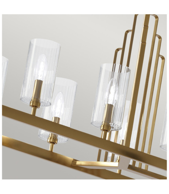Kichler pendant light Steel, transparent fluted glass Brushed natural brass
