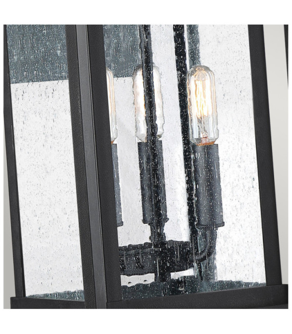 Applique murale extérieur Quoizel Verre à graines transparent,composite résistant aux intempéries, Terre noire