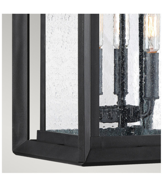 Applique murale extérieur Quoizel Verre à graines transparent,composite résistant aux intempéries, Terre noire