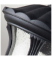 Chicago exterior wall light Aluminum, transparent grained glass Textured black