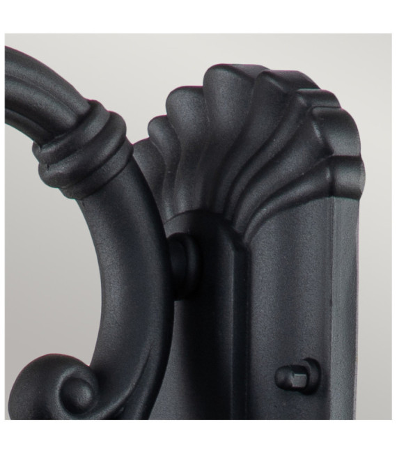 Chicago exterior wall light Aluminum, transparent grained glass Textured black