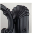 Chicago exterior wall light Aluminum, transparent grained glass Textured black