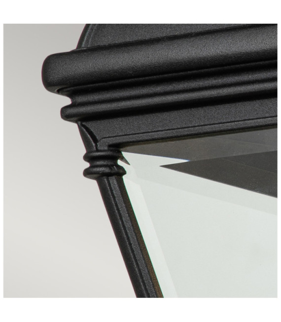 Außenwandleuchte Bayview Aluminium, transparentes, abgeschrägtes Glas Schwarz
