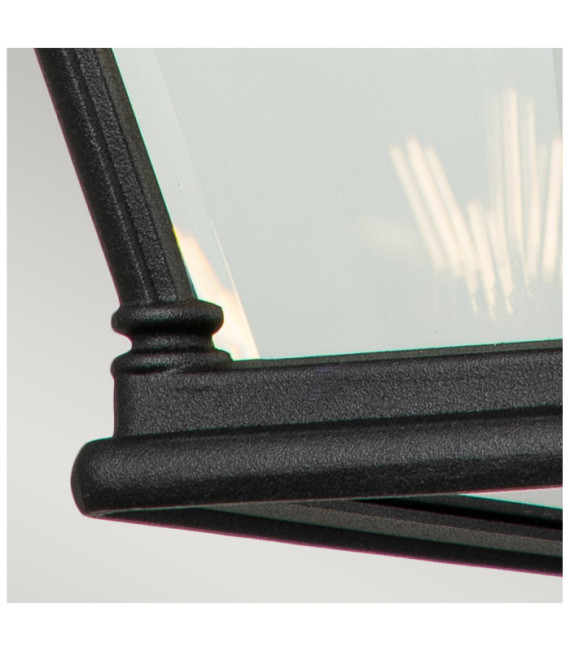 Lampada da parete per esterni Bayview Alluminio, vetro trasparente molato Nero