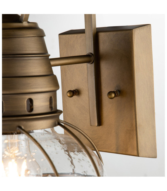 Kichler exterior wall light Aluminum, transparent grained glass Natural brass