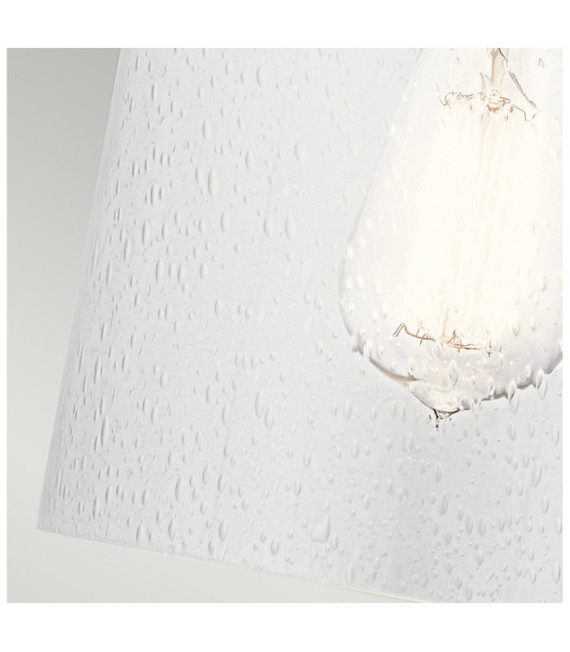 Kichler Wandleuchte Stahl, transparentes genarbtes Glas Naturmessing