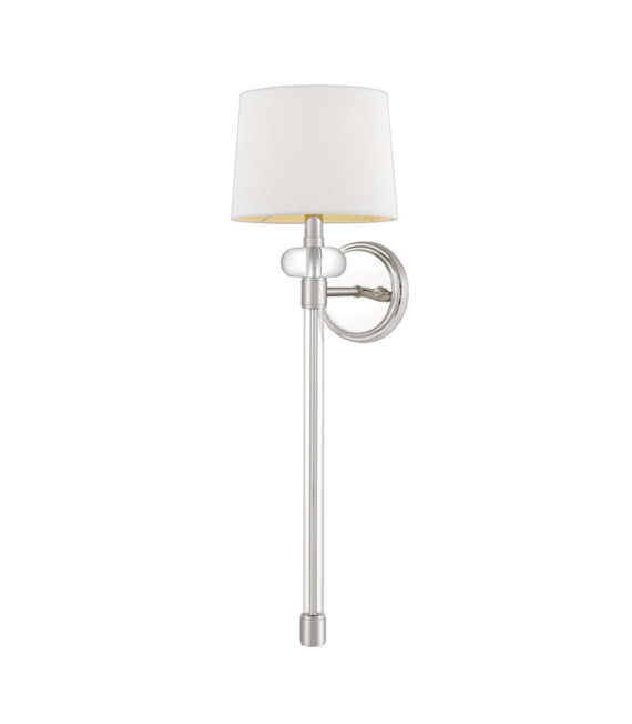 Quoizel Wandleuchte Stahl, Stoff aus poliertem Nickel