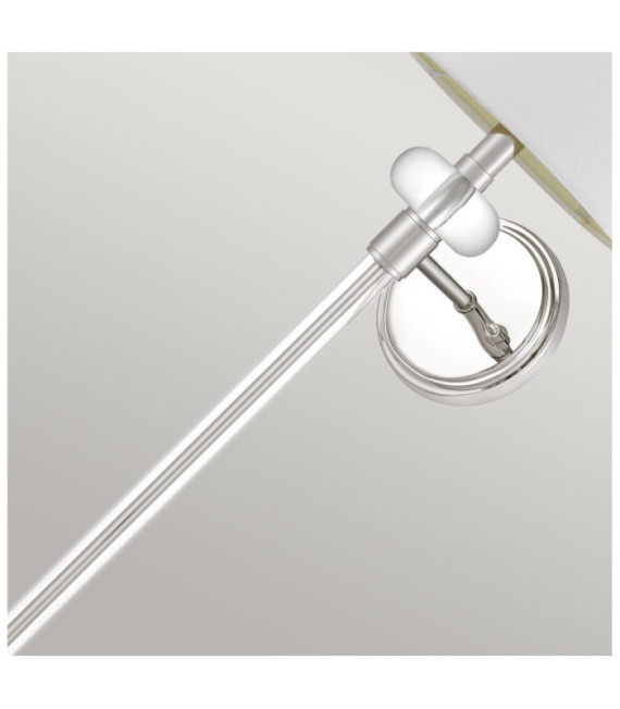 Quoizel Wandleuchte Stahl, Stoff aus poliertem Nickel