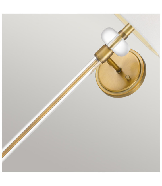 Quoizel Wandleuchte Stahl, Stoff aus patiniertem Messing