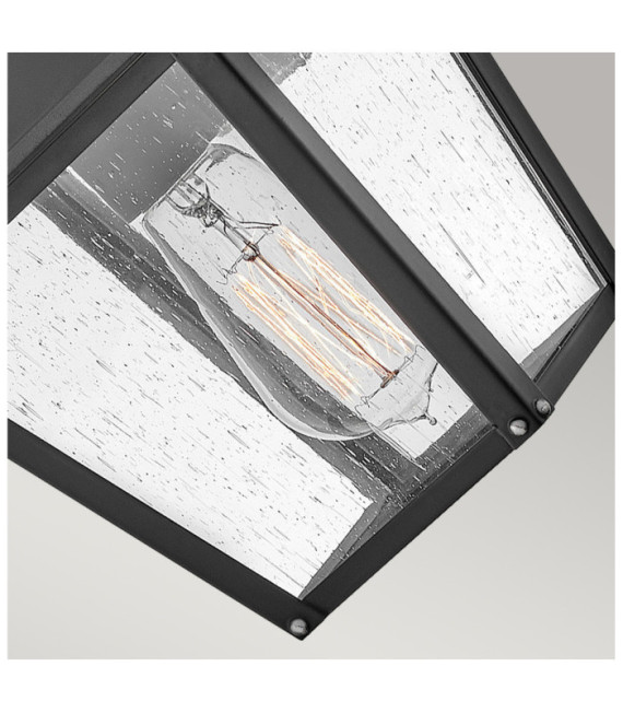Hinkley exterior wall light Aluminum, brass, transparent grained glass Black