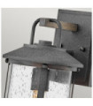 Hinkley exterior wall light Aluminum, transparent grained glass Aged zinc and driftwood gray