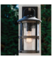Hinkley exterior wall light Aluminum, transparent grained glass Aged zinc and driftwood gray