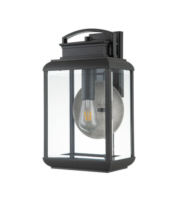 Lampada da parete per esterni Quoizel Alluminio, rame, acciaio, vetro trasparente molato Grafite con riflettore in stagno