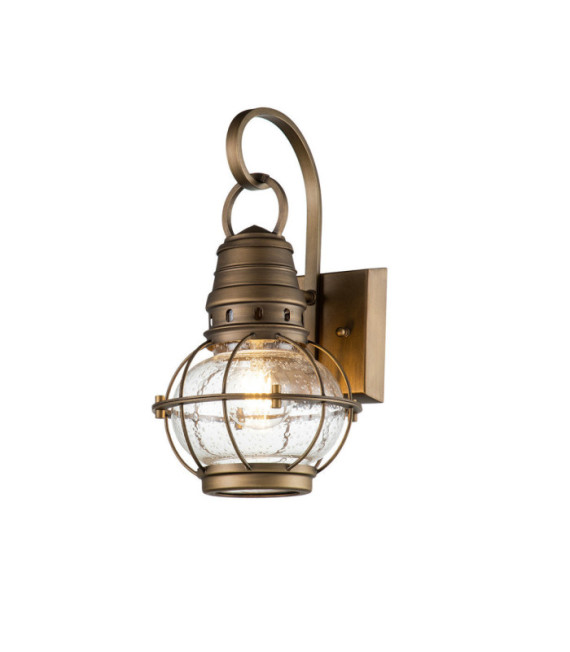 Kichler exterior wall light Aluminum, transparent grained glass Natural brass