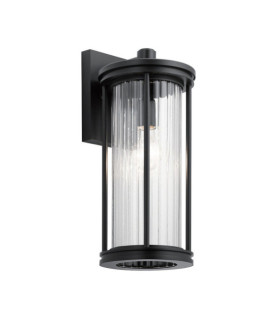Kichler aplique exterior Vidrio transparente, aluminio, acero Negro