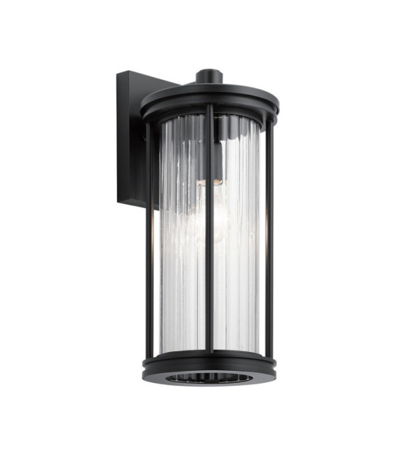 Kichler exterior wall light Transparent glass, aluminum, steel Black