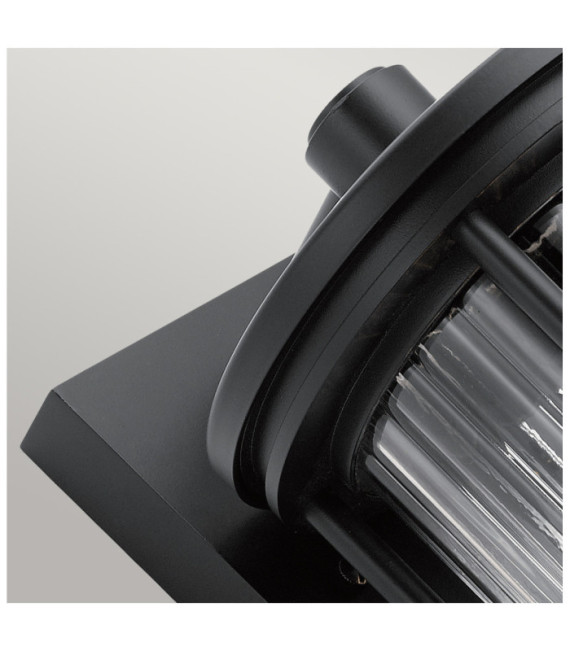 Kichler aplique exterior Vidrio transparente, aluminio, acero Negro