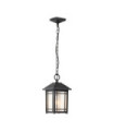 Exterior pendant light Quoizel Aluminum, transparent grained glass Black