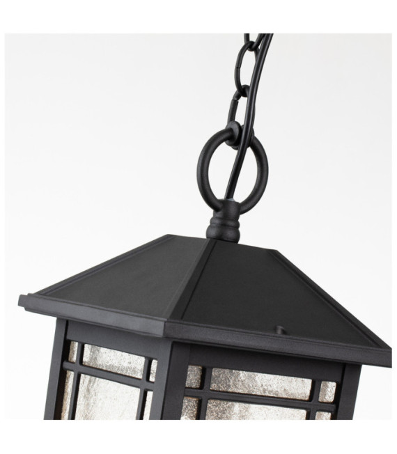 Suspension extérieur Quoizel Aluminium,verre grainé transparent Noir