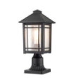 Quoizel outdoor floor lamp Aluminum, transparent grained glass Black