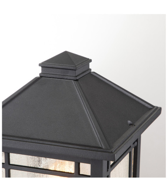 Lampe sur pied extérieur Quoizel Aluminium,verre grainé transparent Noir