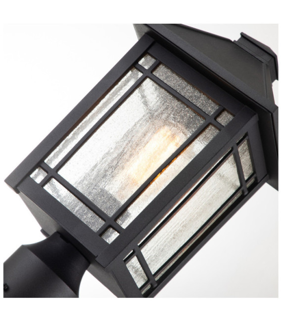 Lampe sur pied extérieur Quoizel Aluminium,verre grainé transparent Noir