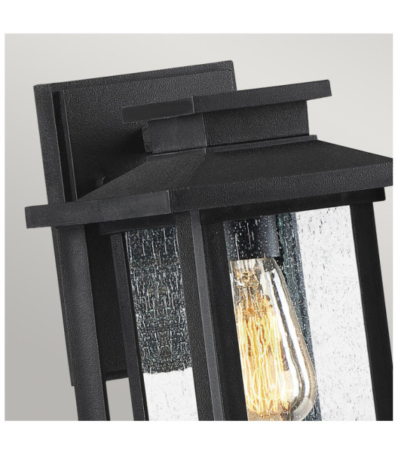 Lampada da parete per esterni Quoizel Vetro seme trasparente, materiale composito resistente agli agenti atmosferici, Terra nera