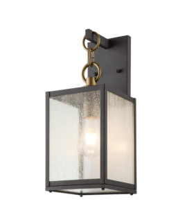 Kichler exterior wall light Aluminum, transparent grained glass Patinated zinc