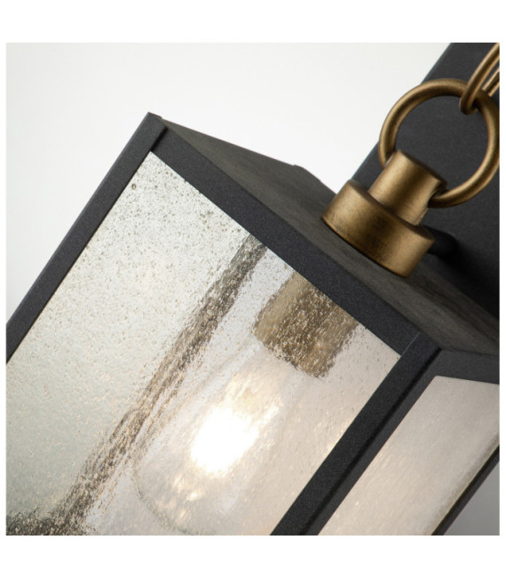Kichler exterior wall light Aluminum, transparent grained glass Patinated zinc