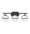 Hinkley Bathroom Wall Light Opal Glass, Black Steel
