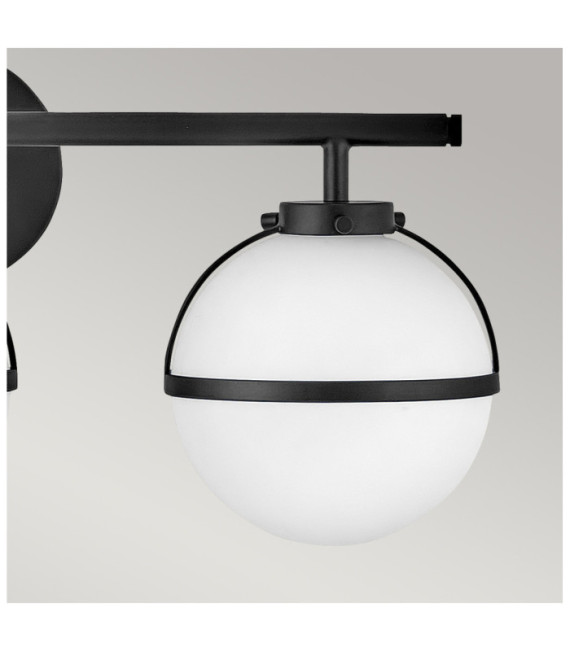Hinkley Aplique de baño de cristal opalino, acero negro