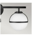 Hinkley Bathroom Wall Light Opal Glass, Black Steel