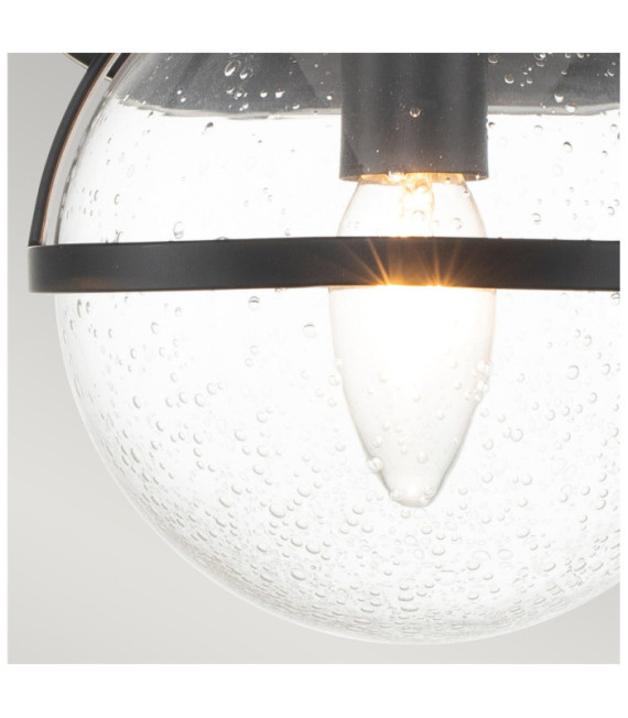 Aplique de baño Hinkley Acero, cristal granulado transparente Negro