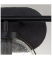 Wall light Bathroom Hinkley Steel, transparent grained glass Black
