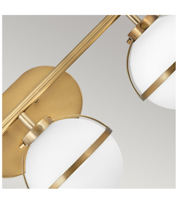 Wall light Bathroom Hinkley Steel, transparent grained glass Brass Heritage