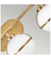 Wall light Bathroom Hinkley Steel, transparent grained glass Brass Heritage