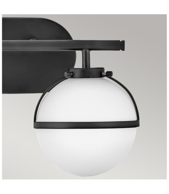 Hinkley Aplique de baño de cristal opalino, acero negro