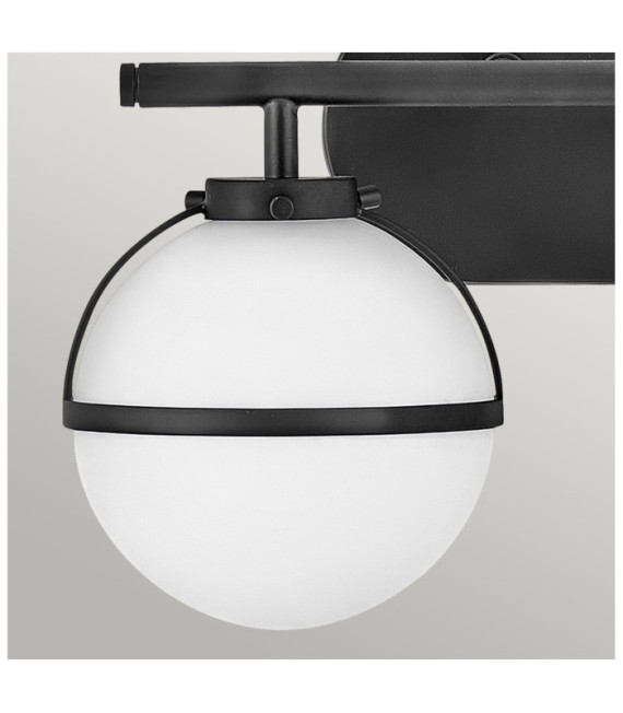 Hinkley Aplique de baño de cristal opalino, acero negro