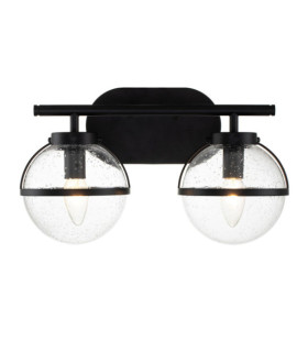 Aplique de baño Hinkley Acero, cristal granulado transparente Negro
