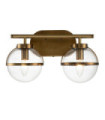 Hinkley Bathroom Wall Light Opal Glass, Heritage Brass Steel