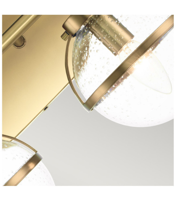 Lampada da parete per bagno Hinkley in vetro opale, acciaio ottone Heritage
